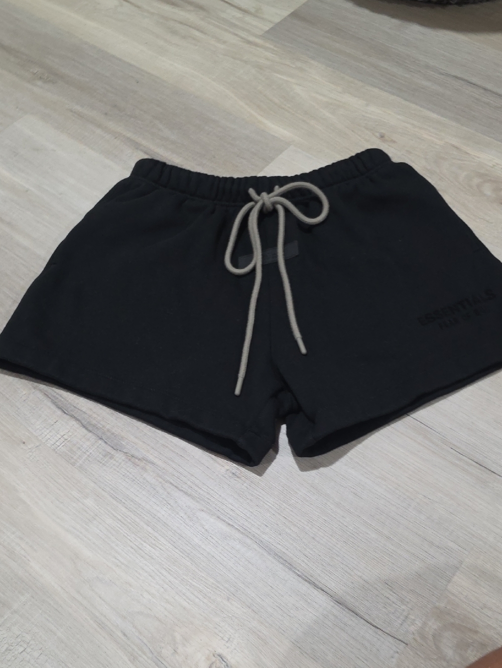 Essentials FEAR OF GOD Black Athletic Drawstring Shorts with Contrast Cord